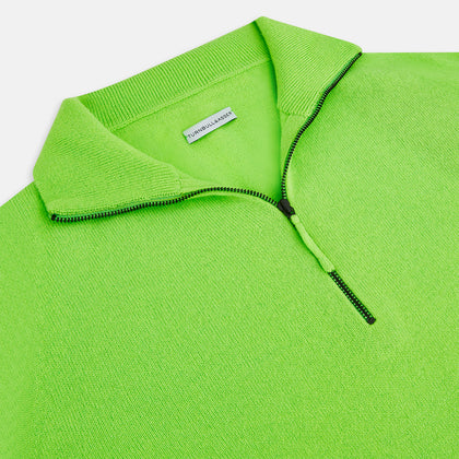 Neon Green Half-Zip Cashmere Jumper Image 1