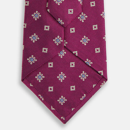 Purple Motif Silk Tie Image 2