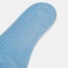 View 3 of product A single Turnbull & Asser Pale Blue Mid-Length Sock, made from Egyptian cotton with a ribbed texture, is displayed upright against a plain white background.