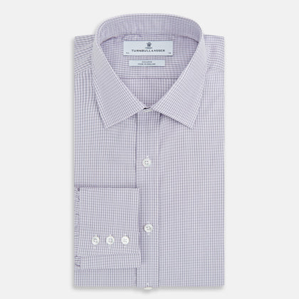 Purple Micro Check Mayfair Shirt Image 4
