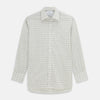 View 1 of product A Turnbull & Asser Green Tattersall Check Cashmerello Regular Fit Mayfair Shirt, featuring a long-sleeve button-up style with a green checkered pattern, is displayed on a plain white surface.