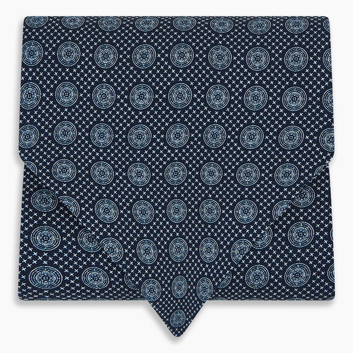 Navy Medallion Silk Cravat Image 4