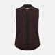 The Turnbull & Asser Burgundy Quilted Gilet is a sleeveless, lightweight layer featuring a front zipper, slanted chest pocket, adjustable side tabs, and two zippered side pockets, shown on a plain white background.