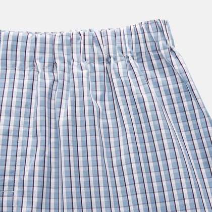Blue and White Check Cotton Hastings Pyjama Trousers Image 1