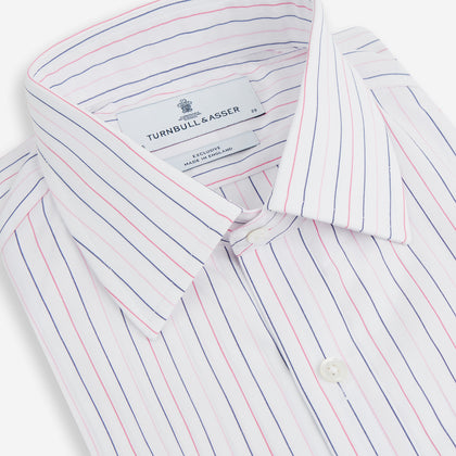 Pink and Blue Wide Pinstripe Mayfair Shirt Image 1