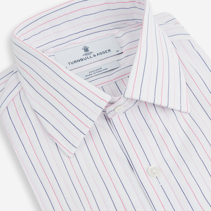 Pink and Blue Wide Pinstripe Mayfair Shirt Image 1