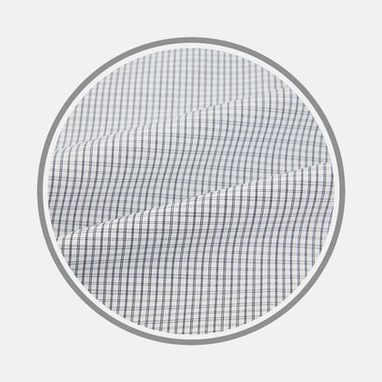 Blue Micro Graph Check Fabric