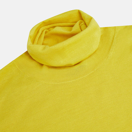 Canary Yellow Fine Merino High Neck Jumper Image 1