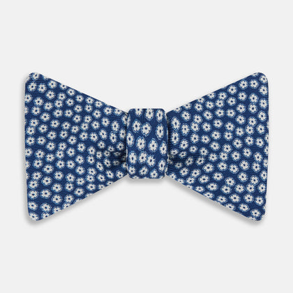 Azzurro Flower Patterned Silk Bow Tie
