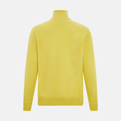 Canary Yellow Half-Zip Cashmere Jumper Image 2
