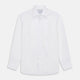 The Turnbull & Asser White Pleated Cotton Dress Shirt features a T&A collar and double cuffs, shown laid flat on a white background.