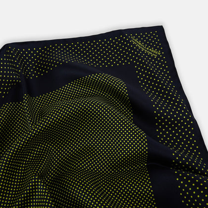 Navy and Yellow Dot Silk Pocket Square Image 1