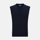 The Turnbull & Asser Navy Cashmere V-neck Vest is displayed against a plain white background.