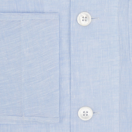 Pale Blue Linen Pyjama Shirt Image 3