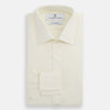 View 4 of product The Tomorrow Never Dies Cream Cotton Hamburg Shirt by Turnbull & Asser is a classic, cream-colored, long-sleeved button-up with a traditional collar and buttoned cuffs—just like the one worn by James Bond.