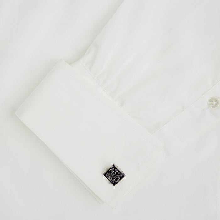 Blue Floral Square Cufflinks Image 2