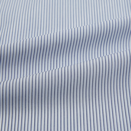 Navy and White Ticking Stripe Mayfair Shirt Image 5