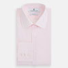 View 5 of product The Turnbull & Asser Pink Mayfair Shirt features long sleeves, a classic collar, and white buttons—a refined choice for any men's wardrobe. Laid flat against a white background, it highlights timeless style and craftsmanship.