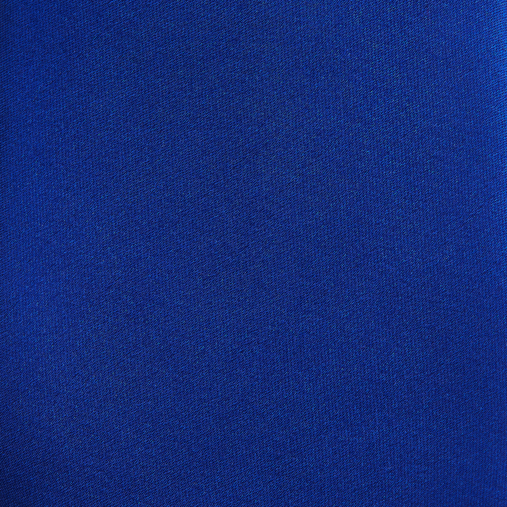 The Turnbull & Asser SATIN CRUISE TIE, in vibrant royal blue with a smooth, lustrous finish, creates a striking contrast against a plain white background.