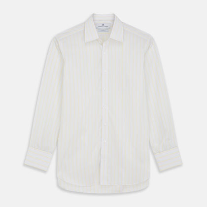 Yellow Multi Stripe Cotton Fabric Image 1