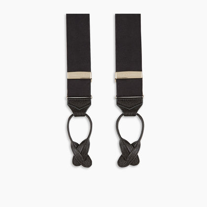 Black Herringbone Adjustable Silk Braces Image 6