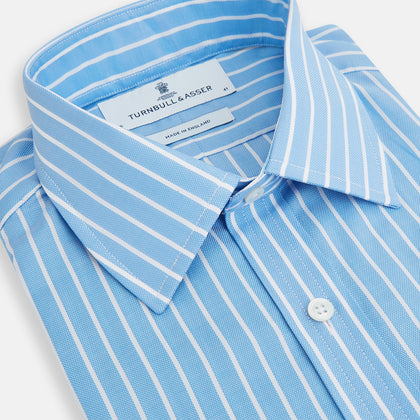 Sky Blue Wide Pinstripe Mayfair Shirt Image 1