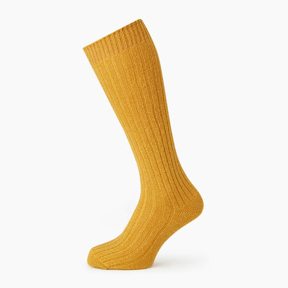 CASHMERE/COTTON BLEND OCHRE SOCKS Image 2