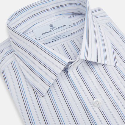 Blue Fine Multi Pinstripe Mayfair Shirt Image 1
