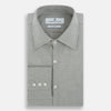 View 5 of product The Grey Westminster Shirt by Turnbull & Asser features a classic collar and white buttons, expertly crafted in Britain. This long-sleeve button-up is shown against a plain white background.
