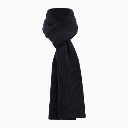 Navy Rib-Knit Cashmere Scarf Image 3