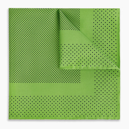 Kelly Green Dot Silk Pocket Square Image 4