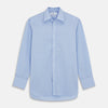 View 1 of product A Turnbull & Asser Yellow and Blue Prince of Wales Check Mayfair Shirt with white buttons and a classic collar, laid flat on a white background.