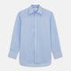 A Turnbull & Asser Yellow and Blue Prince of Wales Check Mayfair Shirt with white buttons and a classic collar, laid flat on a white background.