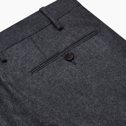 Charcoal Wool Single Pleated Gerry Trousers Image 1