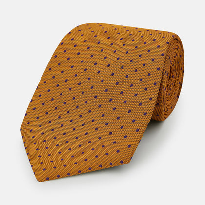 Purple and Orange Micro Dot Silk Tie