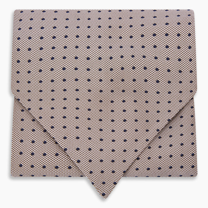 Navy and Lilac Micro Dot Silk Cravat Image 4