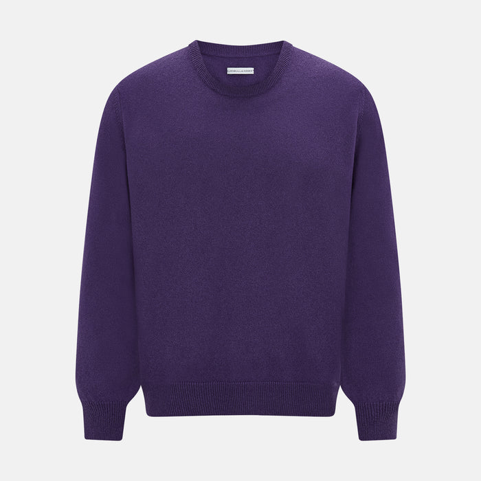 Purple Cashmere Round Neck Jumper Image 9
