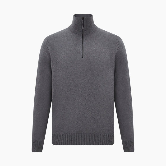 Grey Half-Zip Cashmere Jumper Image 4