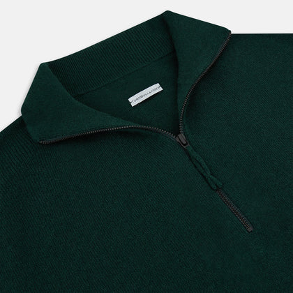 Forest Green Half-Zip Cashmere Jumper Image 1