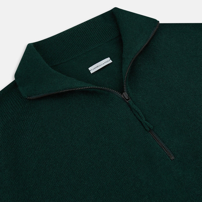Forest Green Half-Zip Cashmere Jumper Image 1