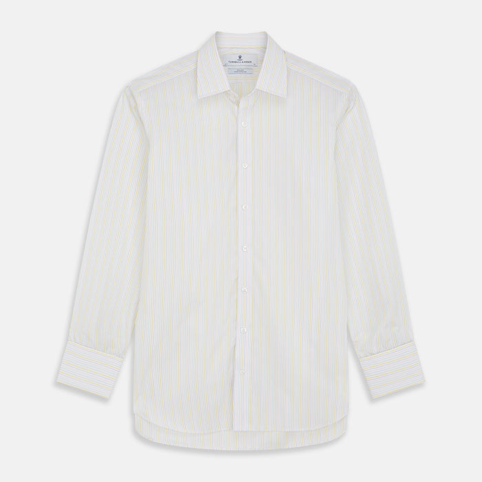 Yellow Multi Stripe Cotton Regular Fit Whitby Shirt