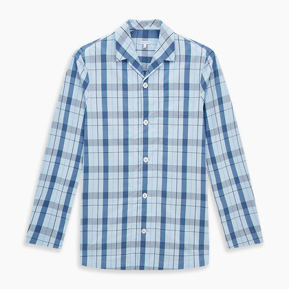Blue Multi Check Pyjama Shirt Image 6