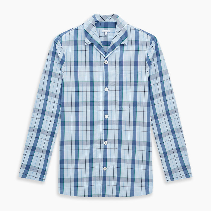 Blue Multi Check Pyjama Shirt Image 6