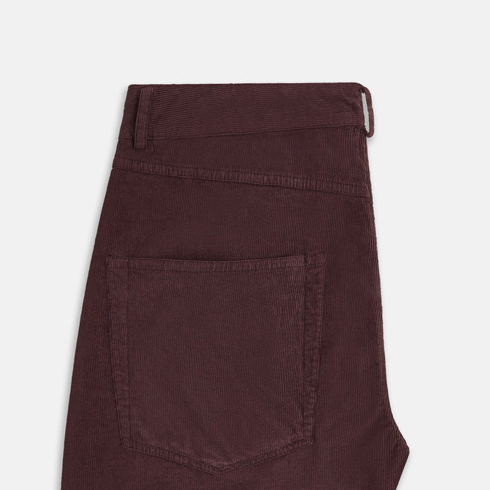 Burgundy Corduroy Charles Trousers Image 4
