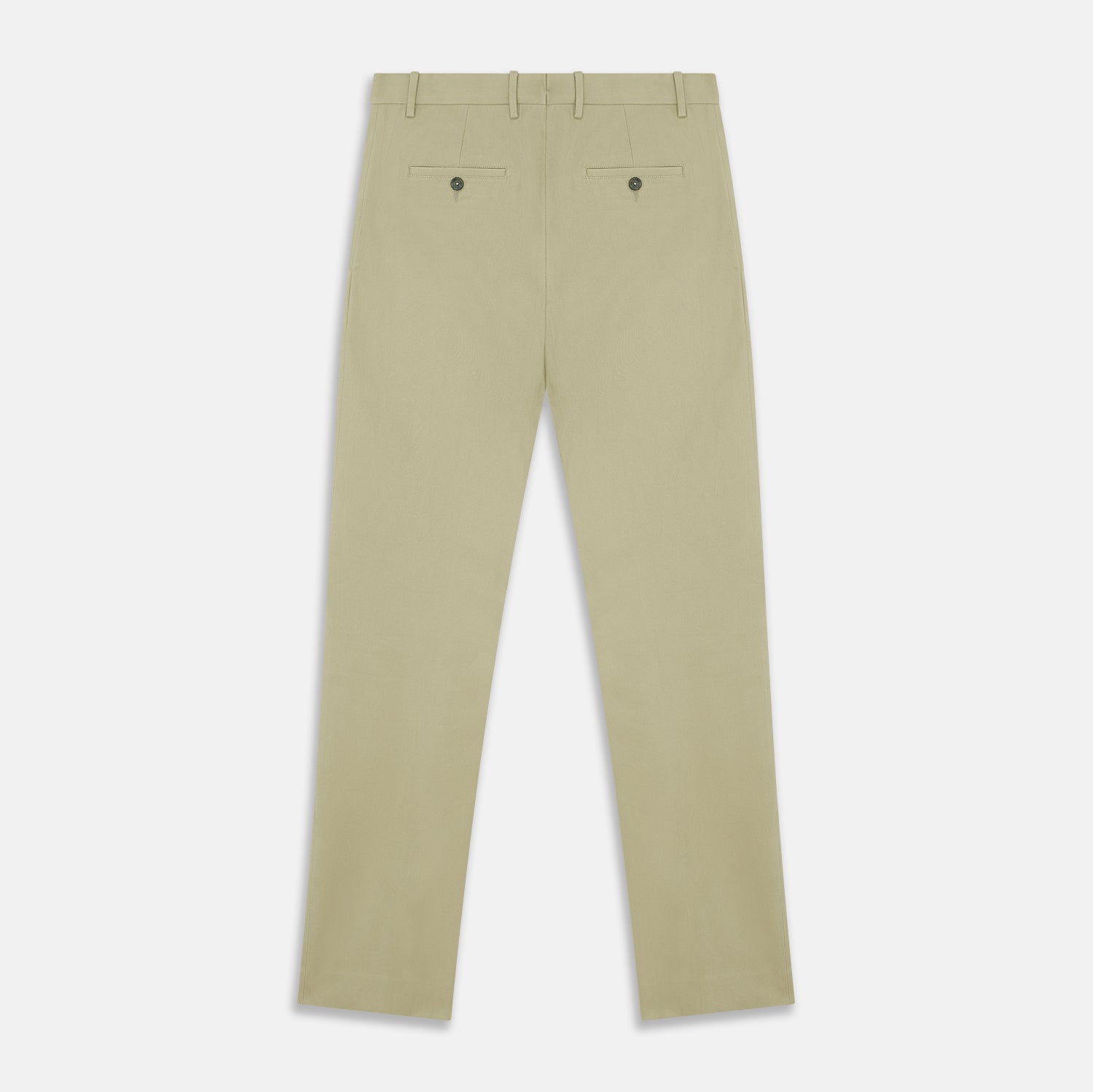 View 3 of product The Turnbull & Asser Beige Cotton Blend Manson Trousers feature a straight-leg cut, belt loops, side pockets, and a button closure, shown on a plain white background.