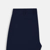 View 5 of product Turnbull & Asser Navy Winston Trousers in high-twist cotton, featuring a straight-leg cut, button and zipper closure, belt loops, and side pockets, displayed on a plain white background.