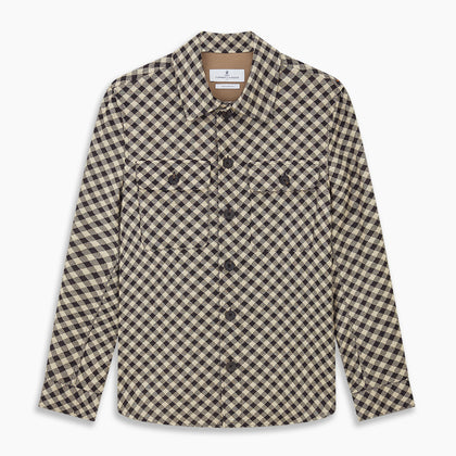 Black Gingham Check Wool Blend Somerset Overshirt Image 4