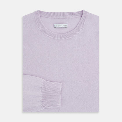 Lilac Cashmere Round Neck Jumper Image 6