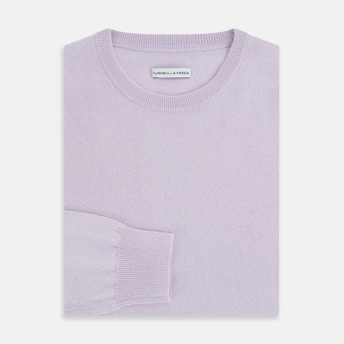 Lilac Cashmere Round Neck Jumper Image 6