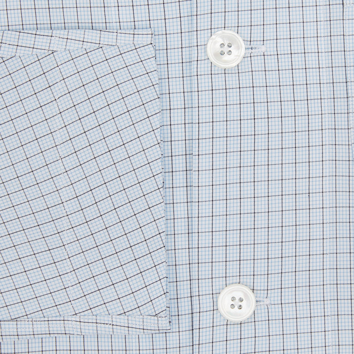 Blue Graph Check Pyjama Shirt Image 3